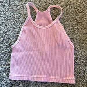 Free People Movement Pink Ribbed Tank Top